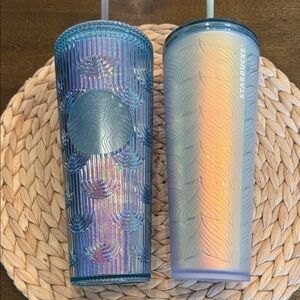 Starbucks Blue and Iridescent Tumbler Set